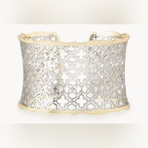 Kendra Scott Candice Gold Cuff Bracelet in Silver Filigree Mix, in Perfect Cond